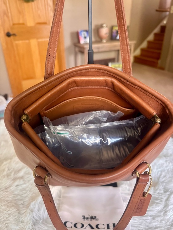Vintage Coach Leather Tote Bag in Saddle Brown